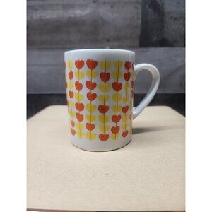 Takahashi Retro Coffee Cup Yellow Orange Hearts Japan